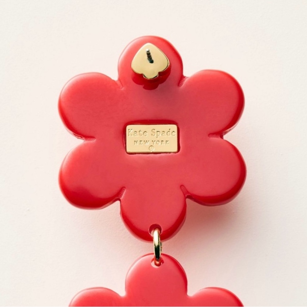 ♠️❤️ kate spade X Target Floral Linear Earrings Red * Limited Edition * - Picture 6 of 7